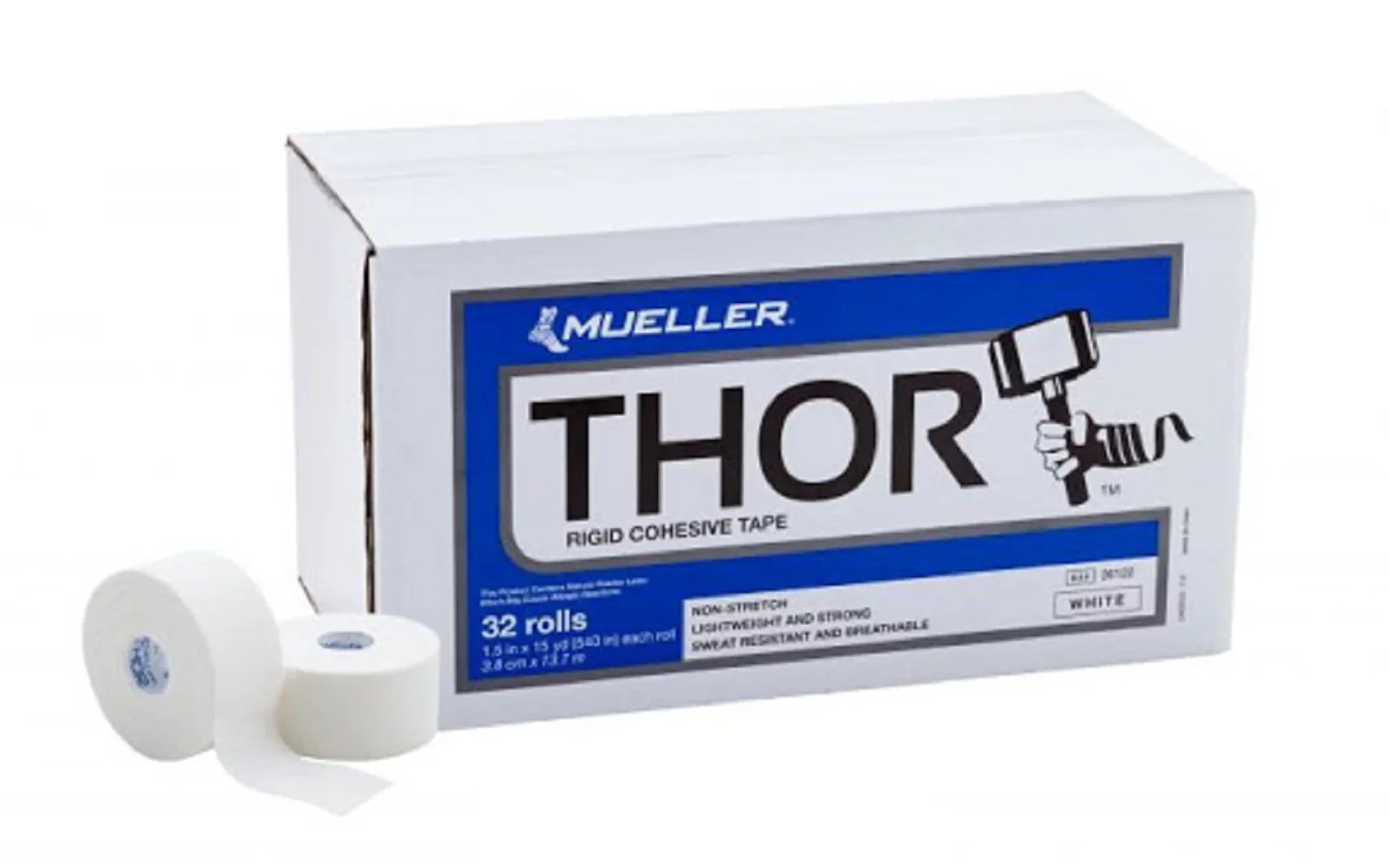 Rigid Rolls 15 THOR White, 1.5" Case Cohesive Tape, 32 of yd, x Mueller