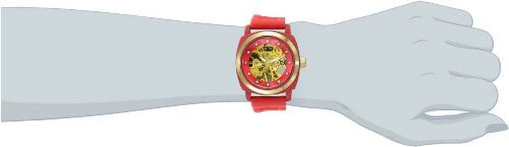 Watch Women's Mechanical TK626PK Rubber Milano Rose ORLOGI Movement Skeleton