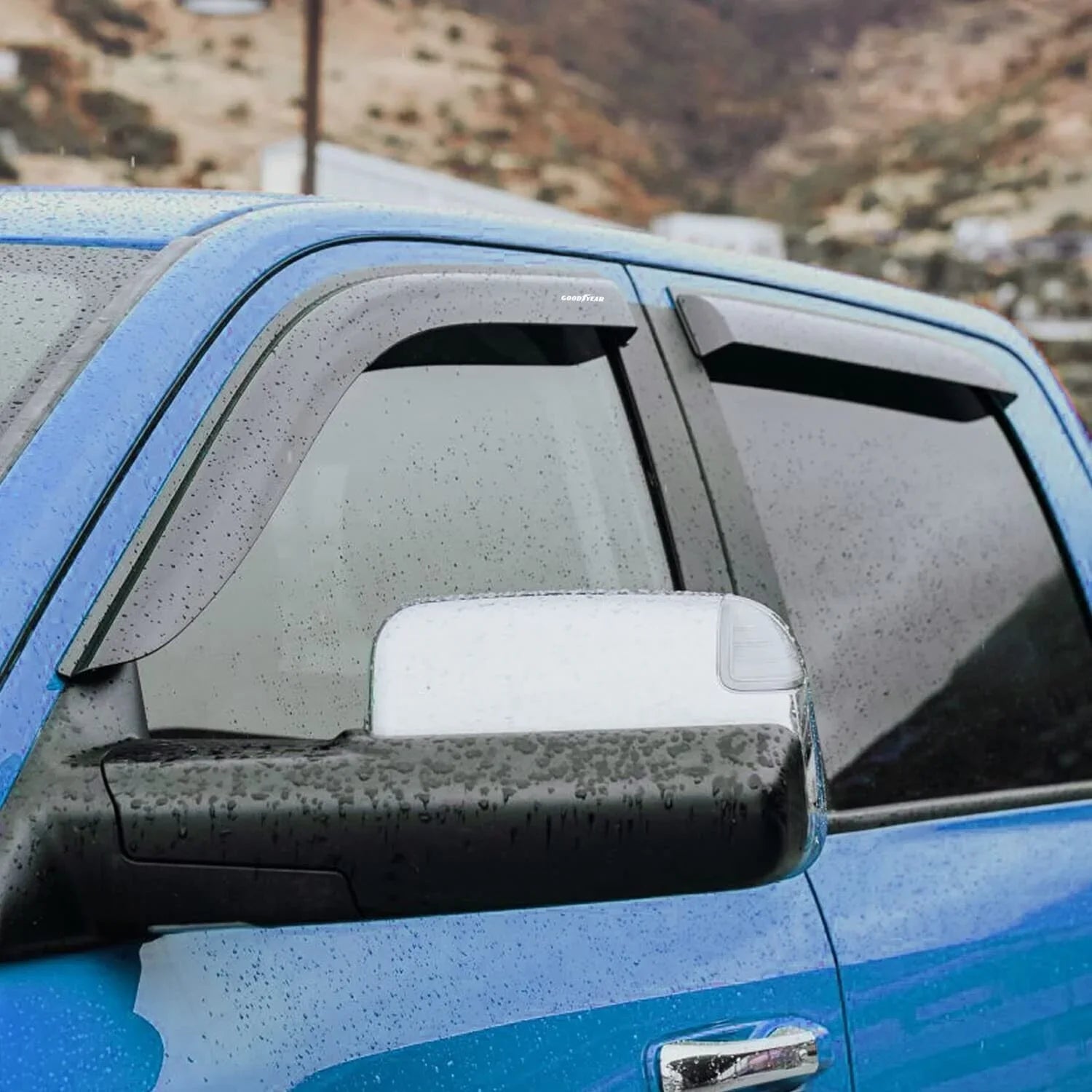 Deflectors Crew Window Cab, Goodyear GY003106LPv 2500 Dodge Vent for 2019-2024 Rain Truck Side Vent RAM 4pcs- 3500 Deflector, Visors, Accessories, Window Shatterproof Guards, Tape-on Visor,