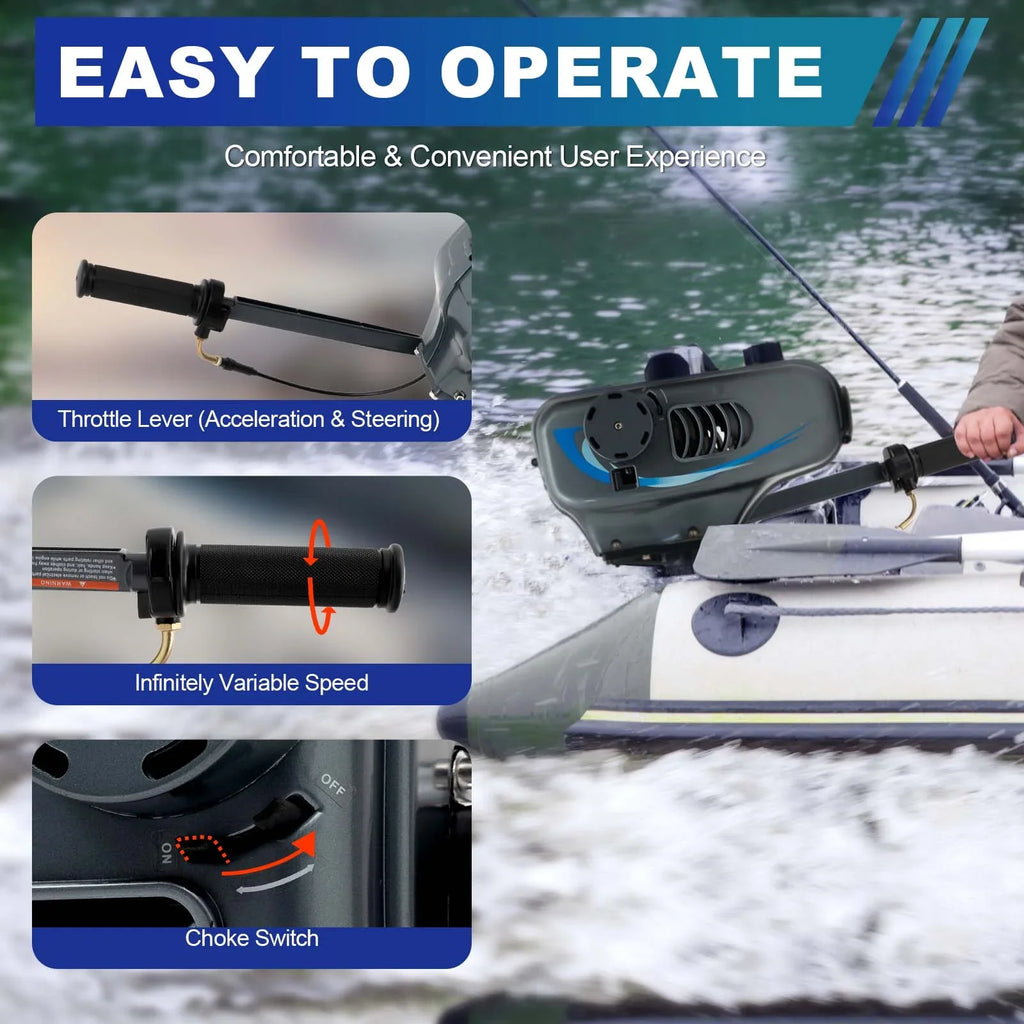 WUZSTAR 2 System Cooling Engine Outboard liquid 3.5HP Motor Boat Stroke W/CDI Fishing