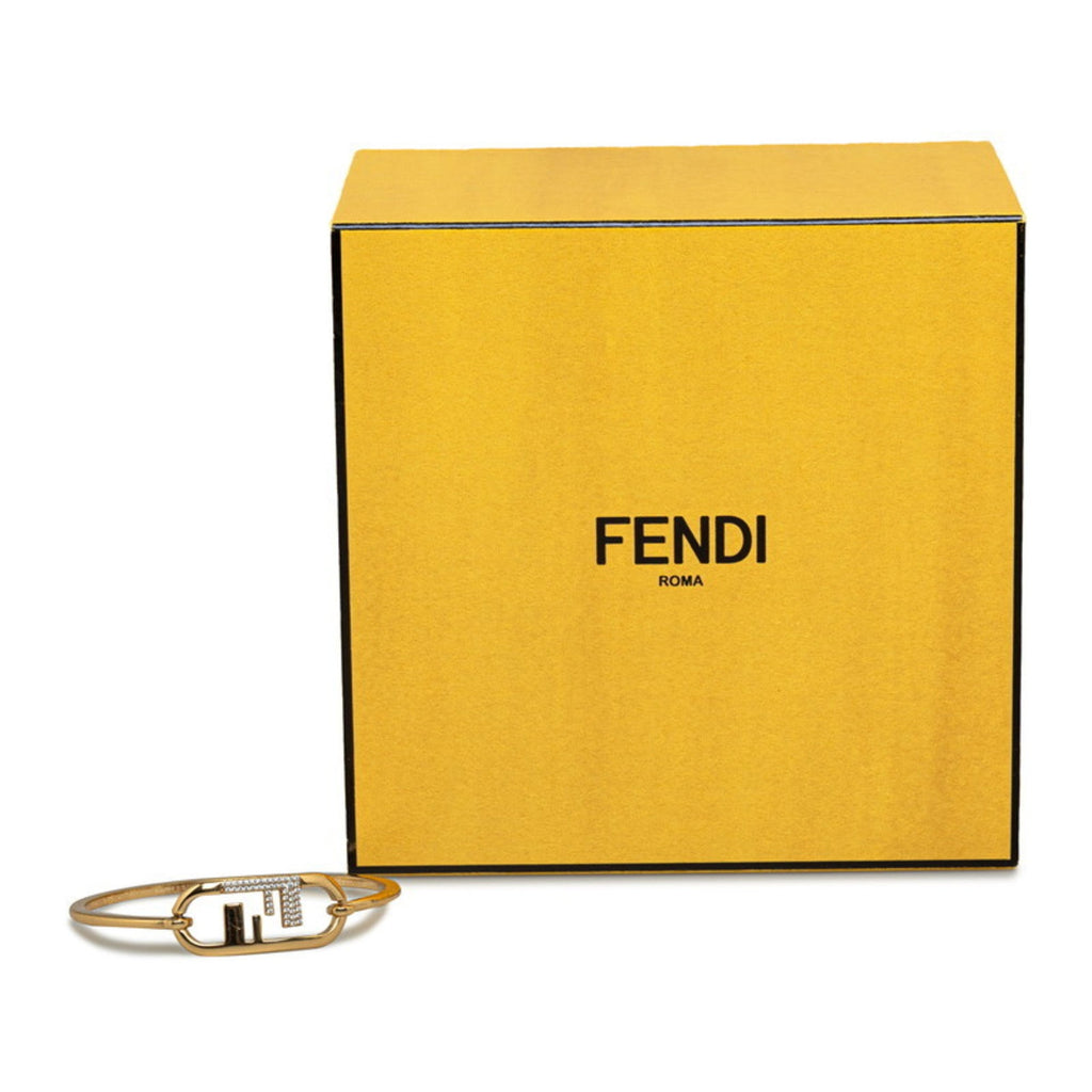Fendi (Fair) Pre-Owned Rhinestone Gold Rhinestone Bangle
