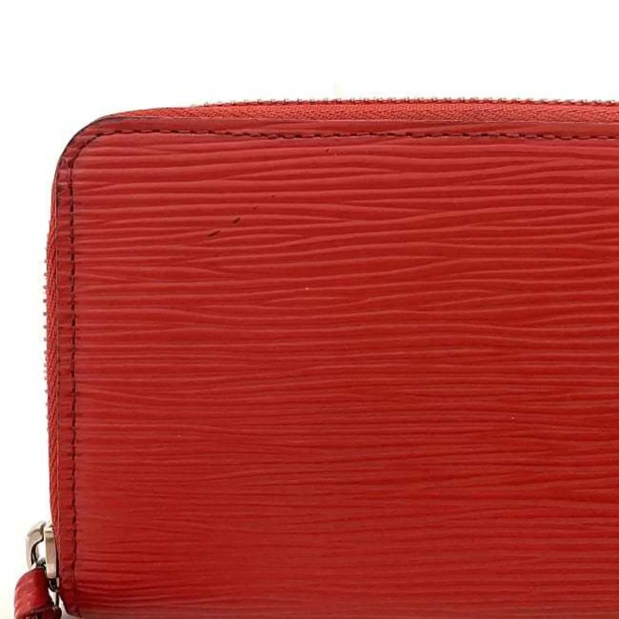 Clemence Epi MI1115 Leather Portefeuille Pre-Owned Long (Good) Red Wallet M60913 Coquelicot LV