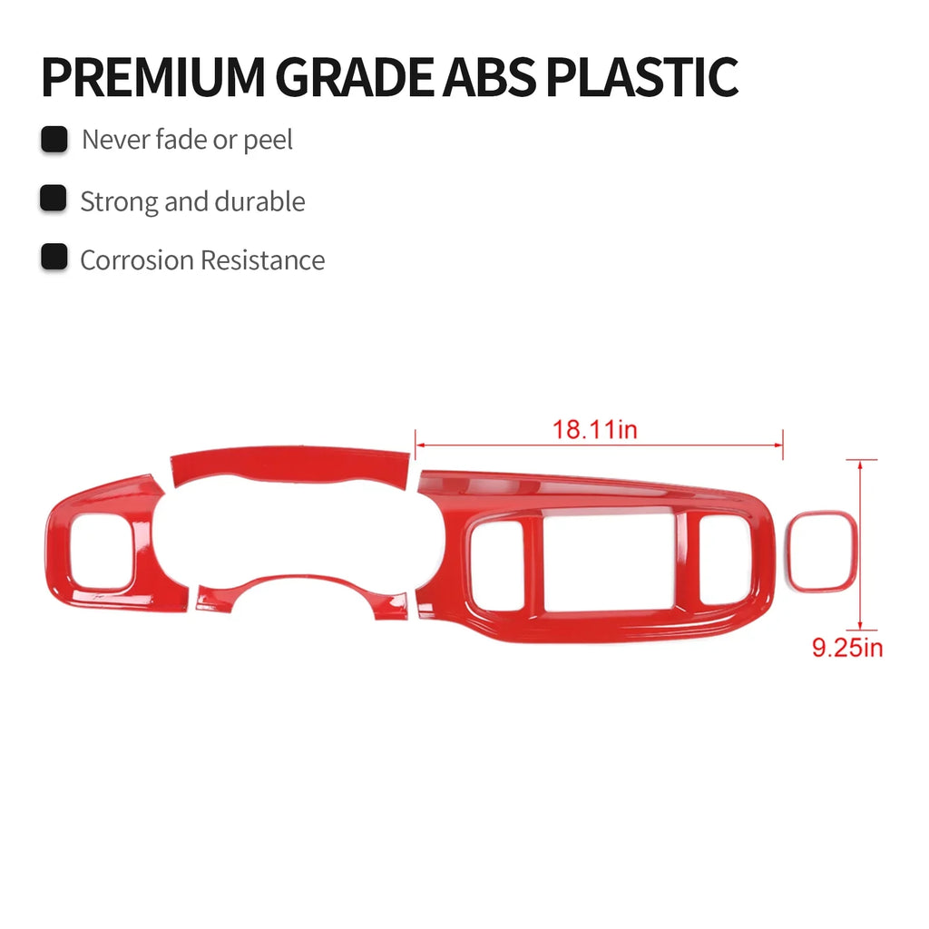 CheroCar 2015-2022,Red for Interior Trim Dash Console Covers Center Charger Dodge Board