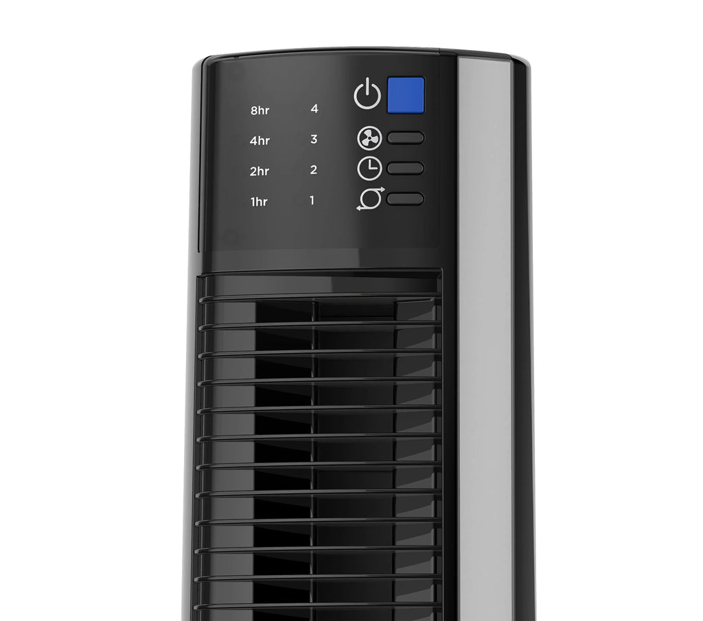 4-Speed with New Black/Silver, T38415, Hybrid Control, Remote 38" Timer, Fan Tower Lasko