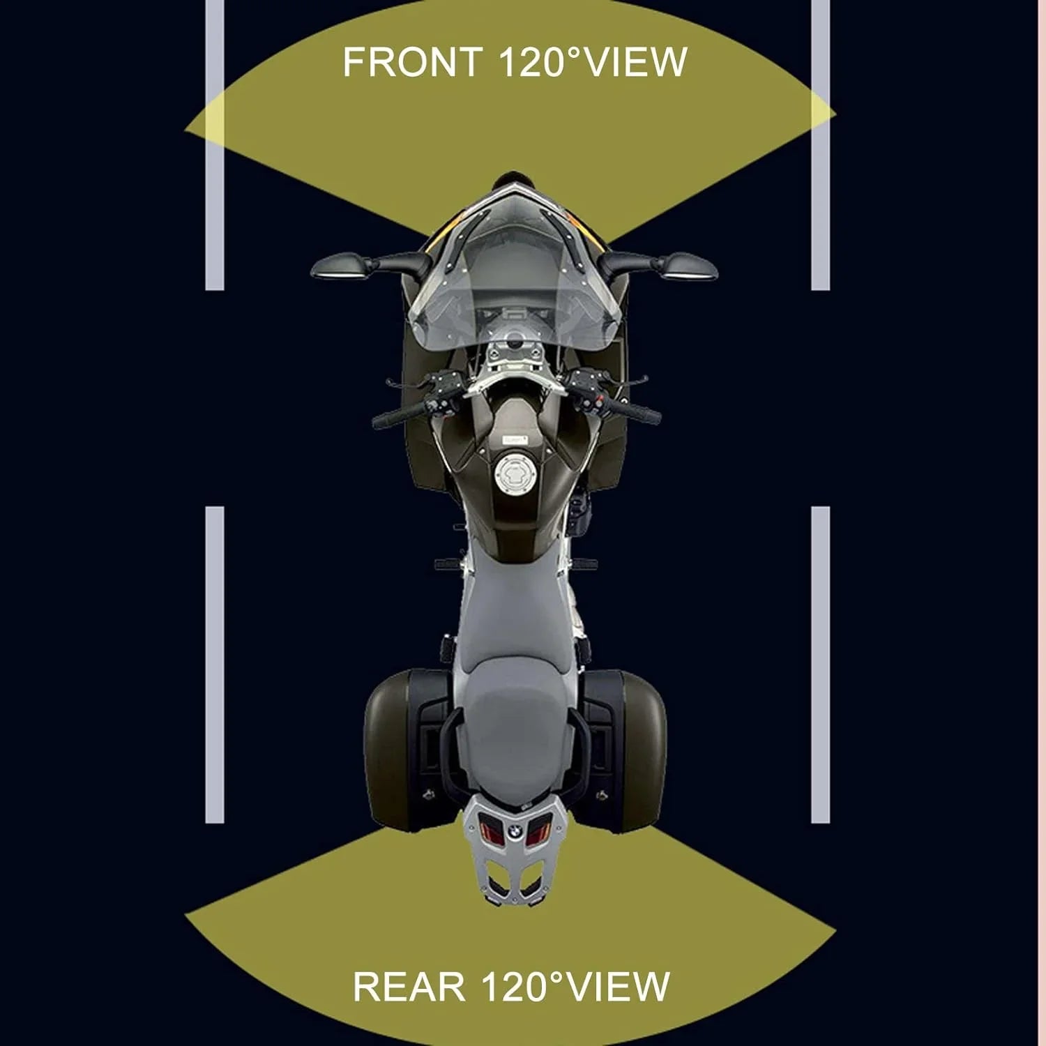 and Video 1 Recording Support 1080P+720P Accessories HD Channel 1080P) Camera Front 1MP Recording Rear (720P) Cam Motorcycle Dash Angle Camera with 120° Function (Only Wide AHD Motorcycle