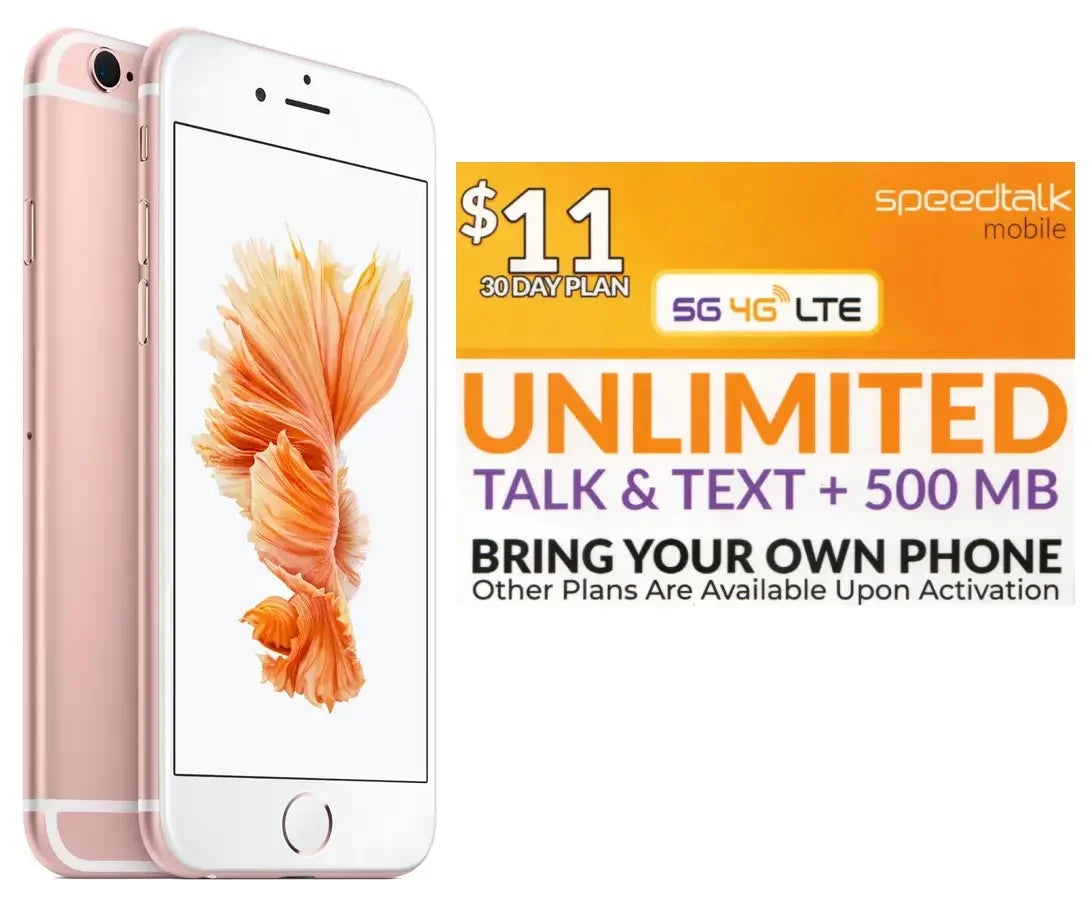 Pre-Owned Sim Talk + 16GB 6S Rose Gold Speed (Refurbished: iPhone Free Good) Unlocked