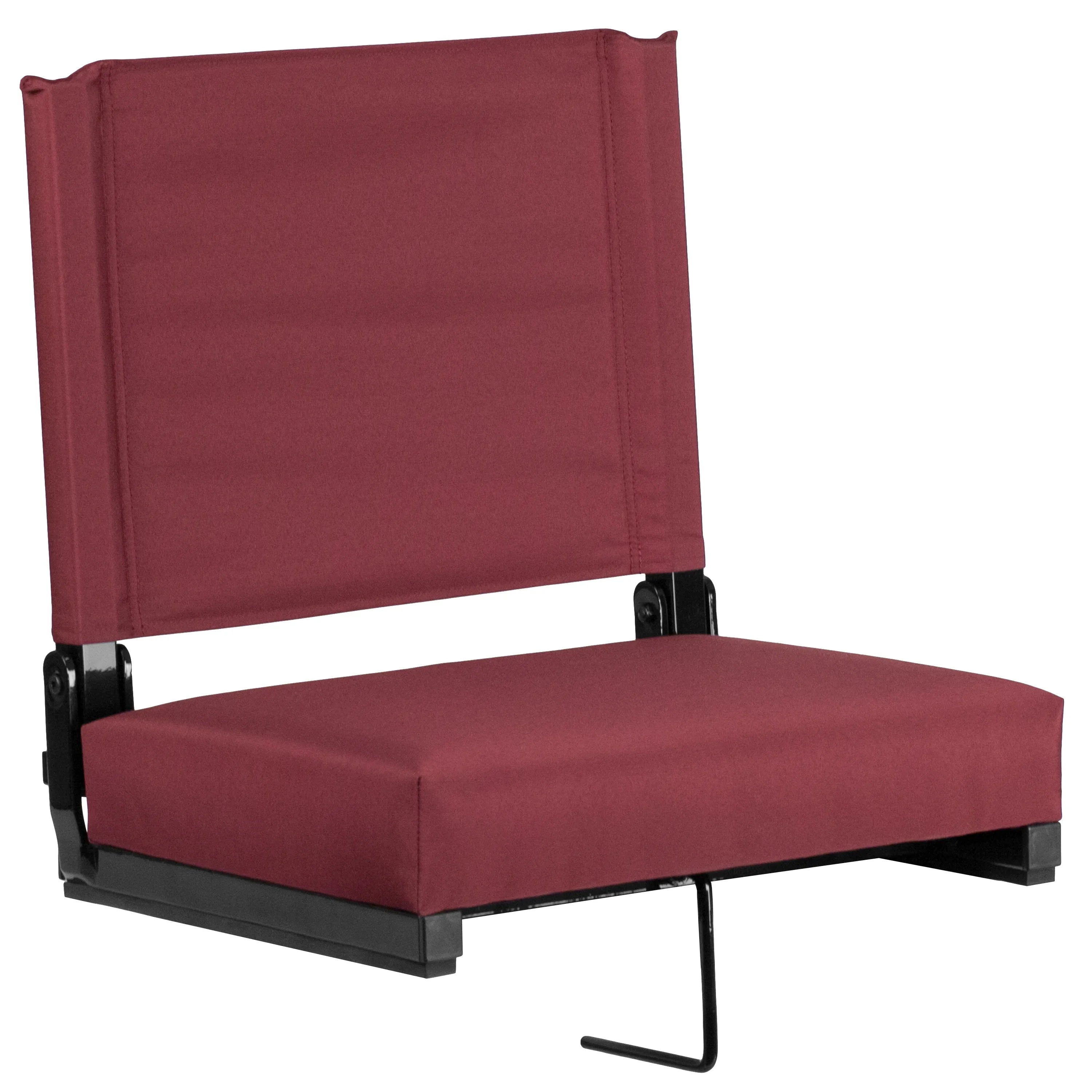 Flash Rated - Handle Maroon by Flash lb. Seat, Ultra-Padded Stadium Grandstand Furniture Seats & Comfort Chair with Lightweight 500