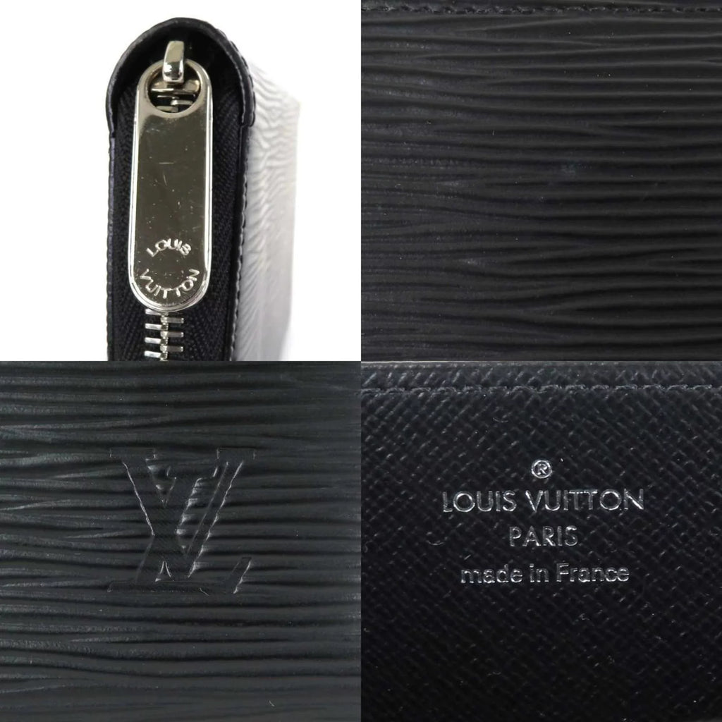 Black Long (Good) Silver Pre-Owned Epi Leather Unisex Zipper Round Wallet Zippy