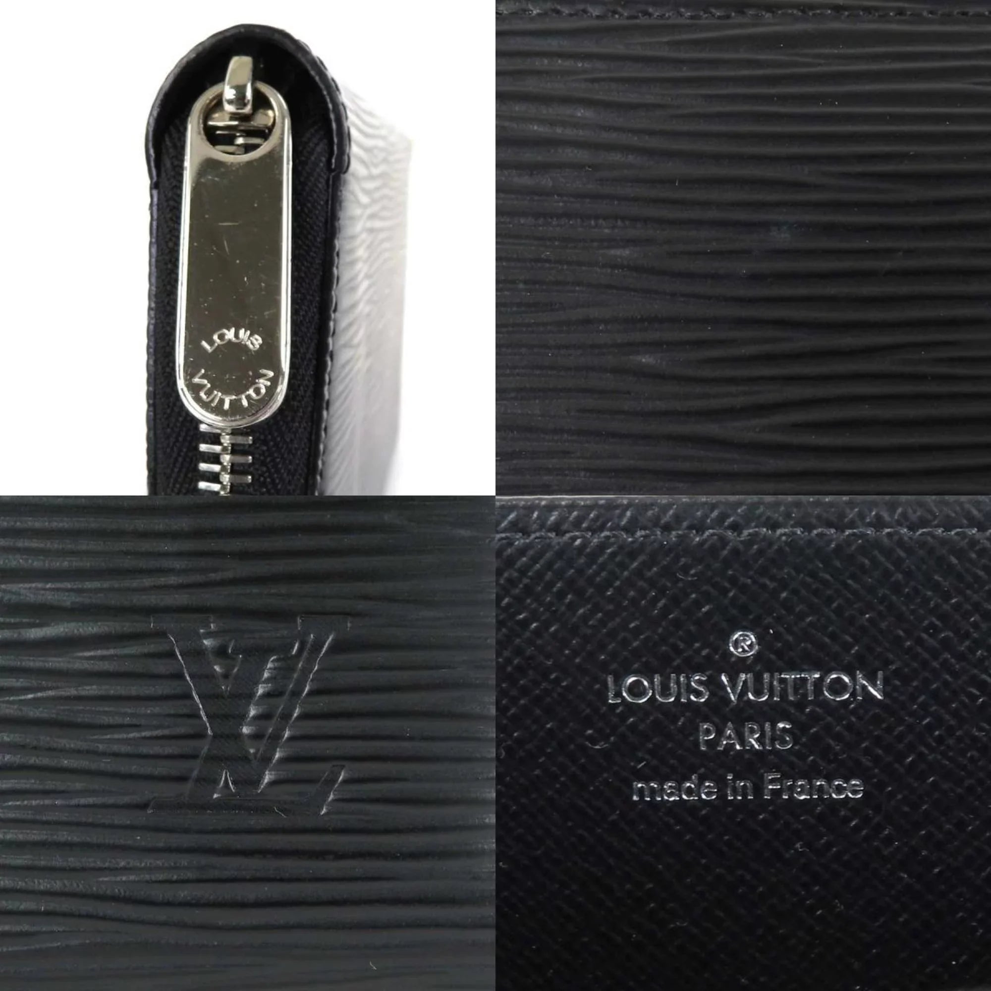 Black Long (Good) Silver Pre-Owned Epi Leather Unisex Zipper Round Wallet Zippy