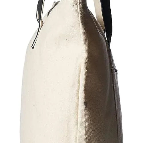 Reusable With Tote Bags Fancy Bags Pocket Zipper Sturdy Canvas Gift Front 12Oz Tote Large