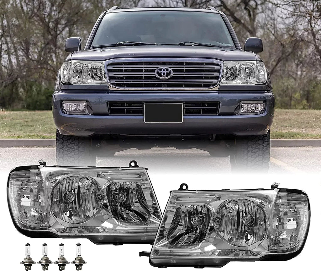 Headlights (Left Design) DEPO USR 100 Corner Headlamps - Right) Piece Clear Cruiser Land ONE 1998-2005 Set + FJ FJ100 design with with (Euro Compatible