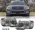 Headlights (Left Design) DEPO USR 100 Corner Headlamps - Right) Piece Clear Cruiser Land ONE 1998-2005 Set + FJ FJ100 design with with (Euro Compatible