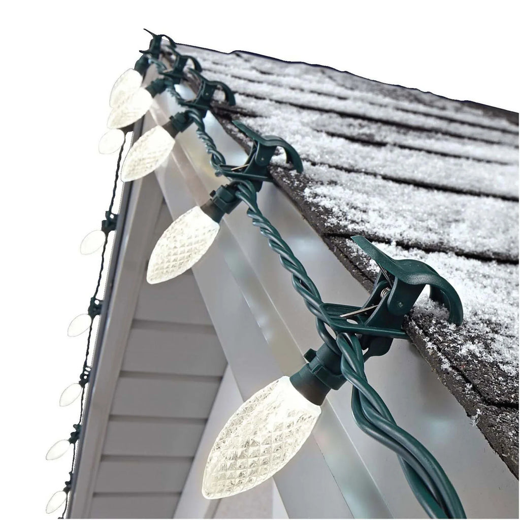 Clip 100 String Lights Warm Bulbs LED Christmas Quick (3 NOMA Pack) C9