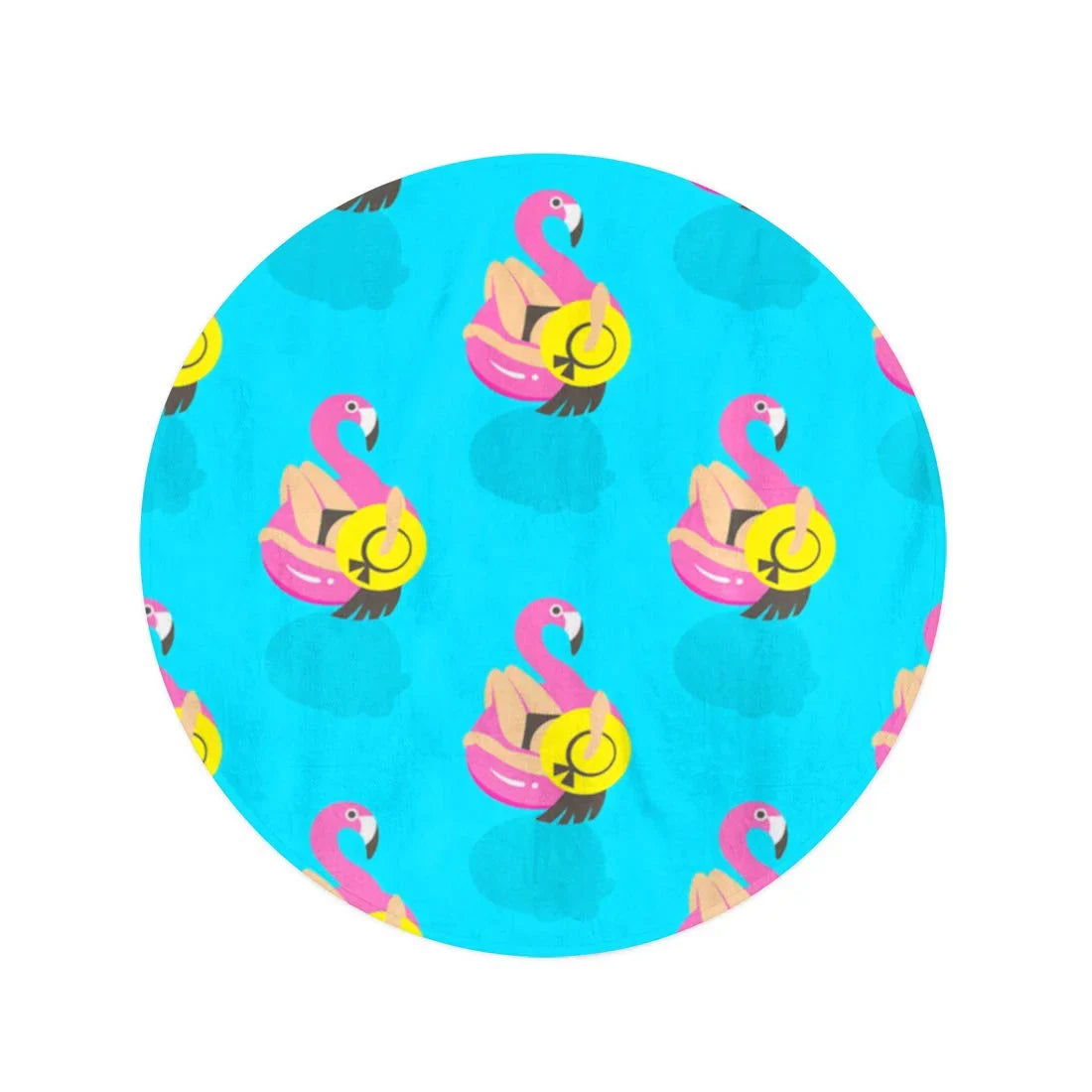 Circle Circular Tapestry inch Summer Pink Blanket Towel Beach of on Travel Round Flamingo Towels 60 in Girls Throw Swims Inflatable KDAGR Mat Beach