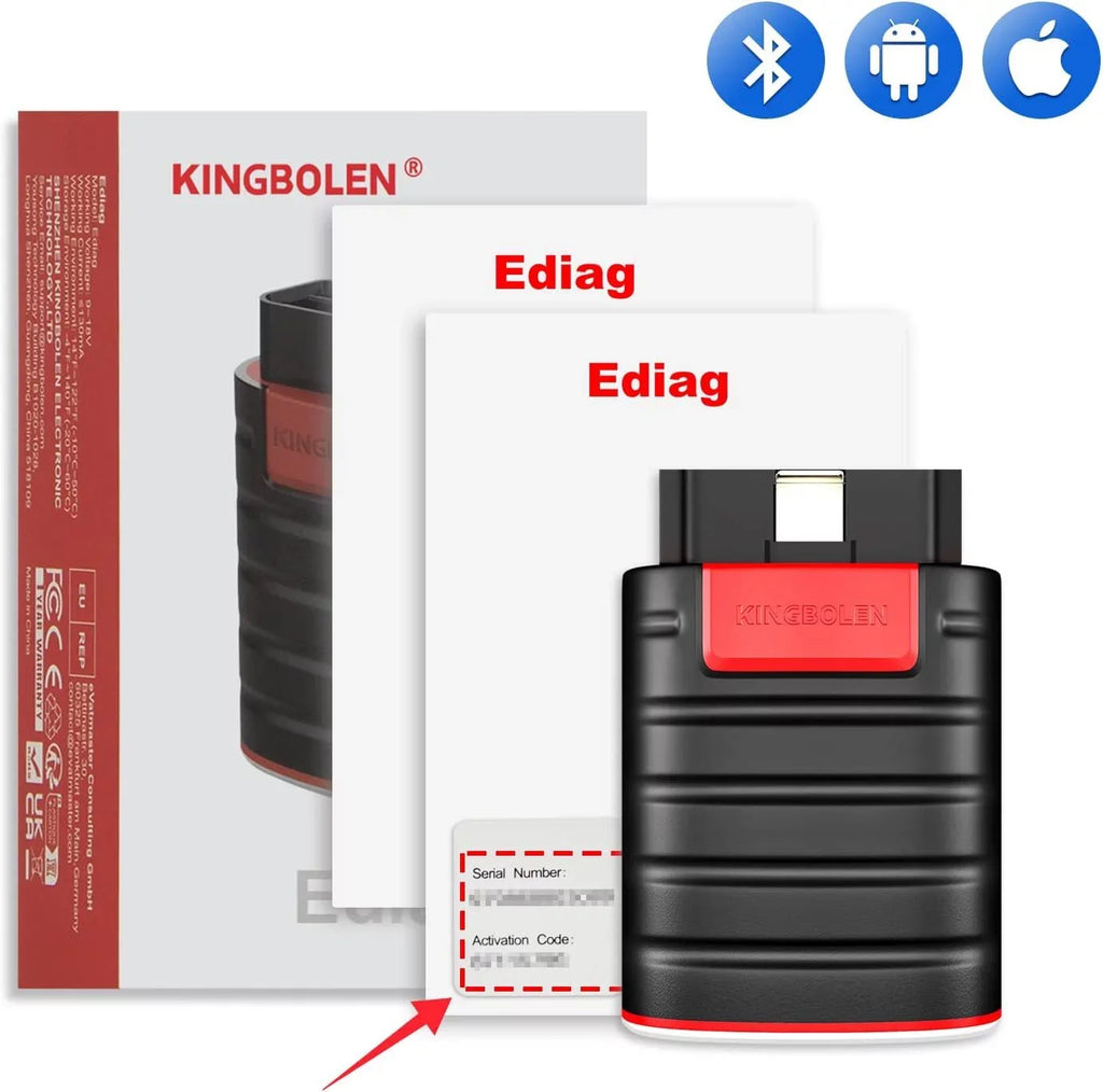1 Year Bidirectional Android, All Ediag All 15+ Reset & Bluetooth Diagnostic Free iPhone OBD2 Coding, Functions, ECU for Tool Systems KINGBOLEN Scanner with Software