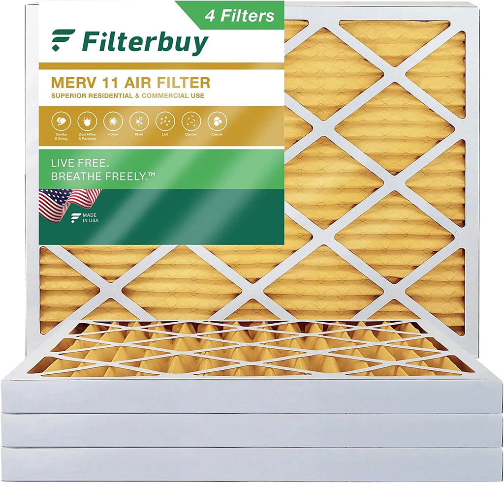 AC Furnace Pleated Filters MERV Air 11 HVAC (4-Pack) Filterbuy 18x24x2