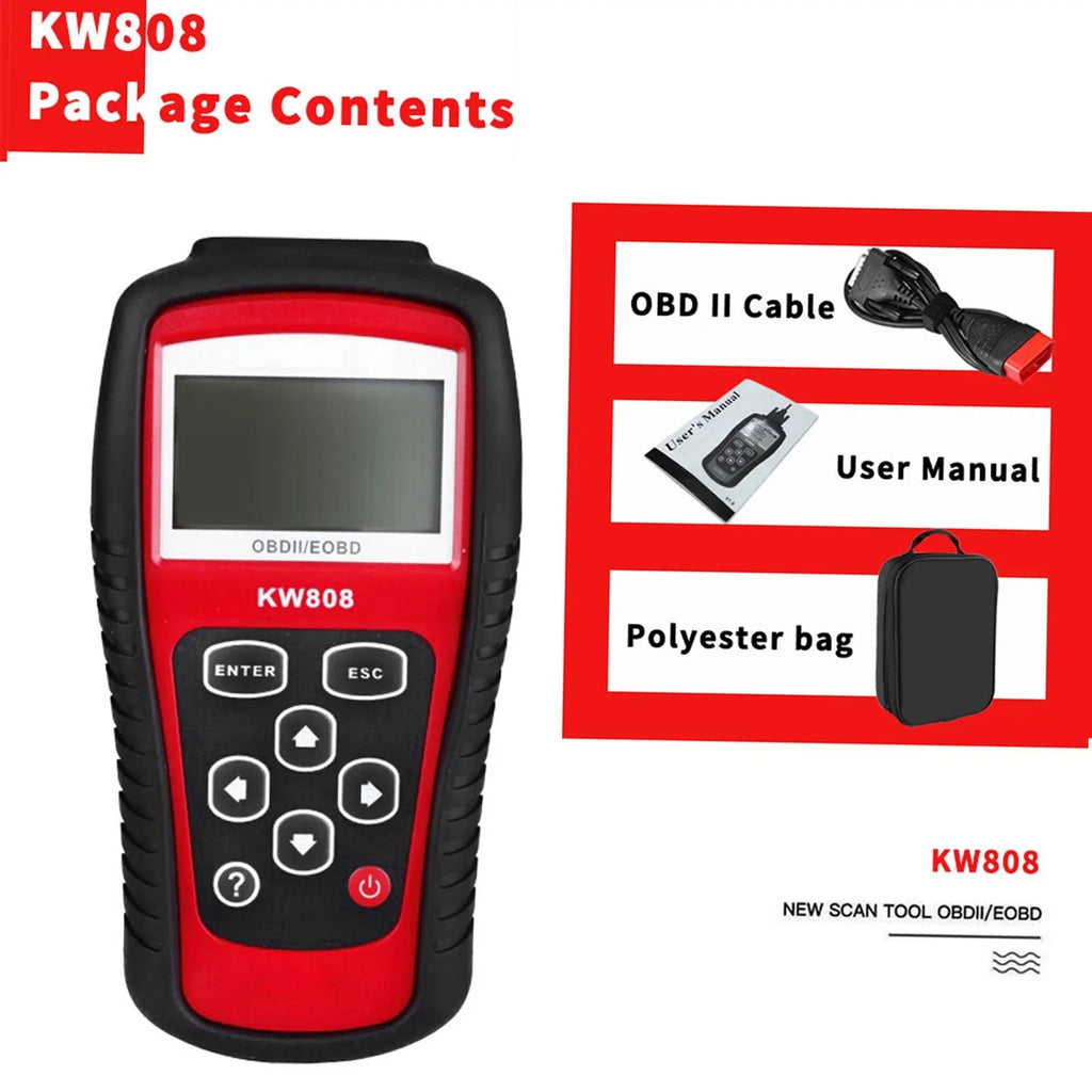 and KW808 EOBD Reader Decoder Code / Cars OBDII Auto walmeck Detection