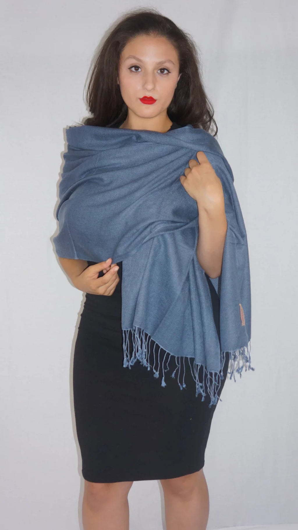 Shawl/Shawls/Scarf/Scarves/Wrap/Stole/Muffler/Cape/Ruana/Blanket/Throw/Pashmina Shawl/Cashmere Scarf/Wool/Silk (Slate Grey Shawl) Regular