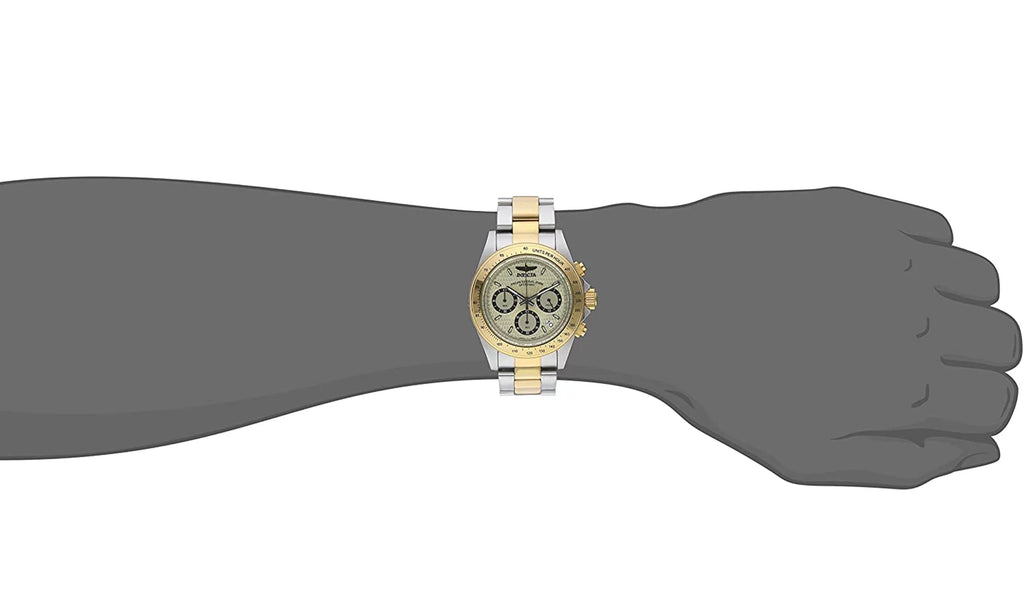 Dial Speedway Watch 14930 Tone 200m Steel Invicta Quartz Stainless Gold Men Two