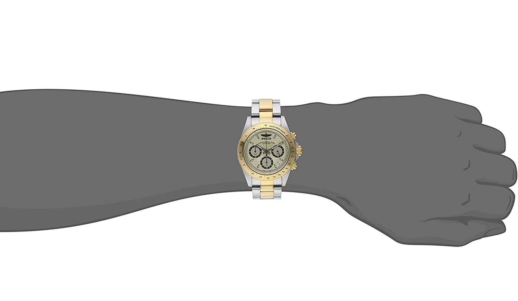 Dial Speedway Watch 14930 Tone 200m Steel Invicta Quartz Stainless Gold Men Two