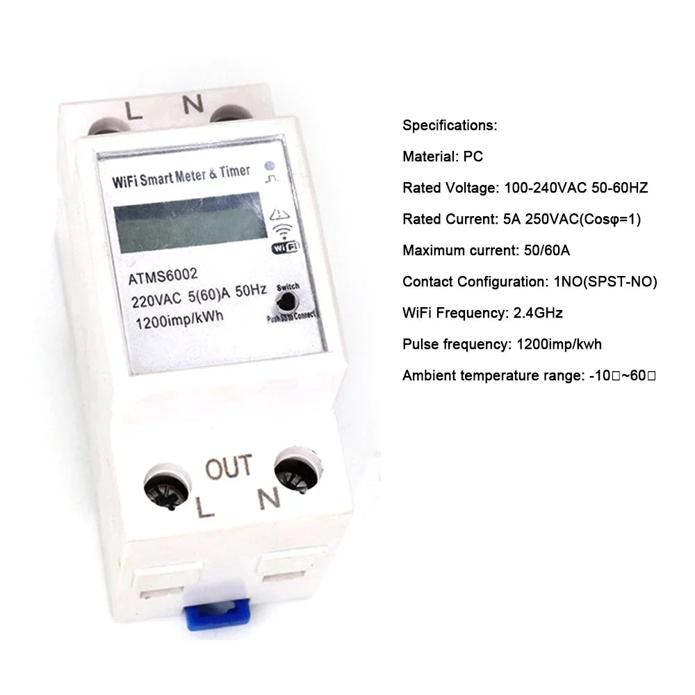Manual Home Meter Need Intelligent Meter No Intelligent APP Electric Energy WiFi Walmeck Electric Timer Electric Home Reading Remotes Mobilephone Meter Control Meter Intelligent Meter