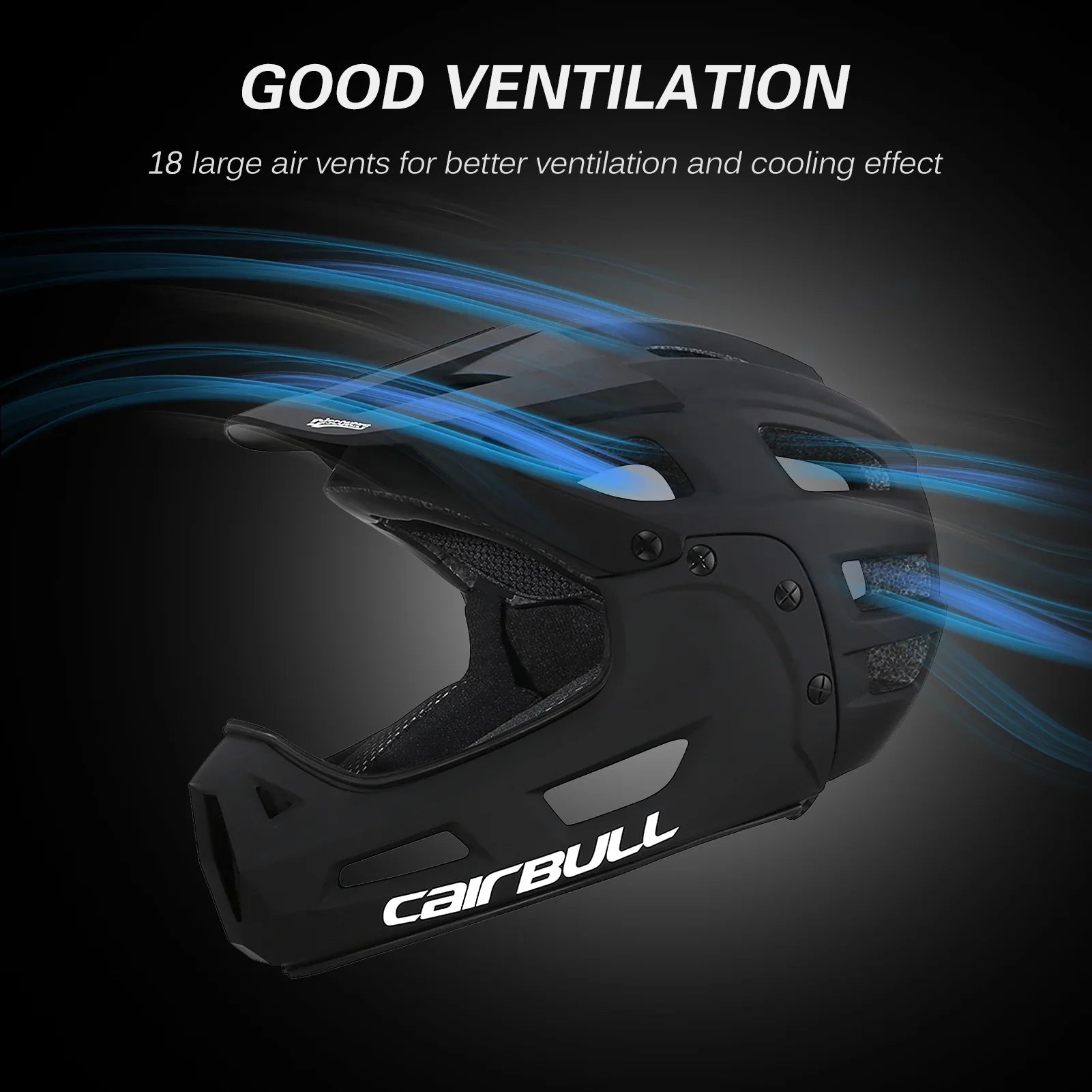 CAIRBULL Full Mountain Helmet Face Guard Visor with Chin Helmet Biking Detachable Bike and