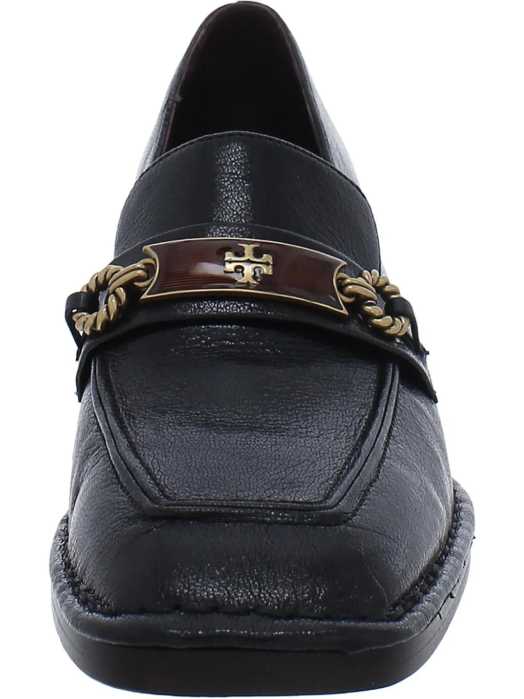 Toe Square Heels Loafer Leather Burch Womens Perrine Tory