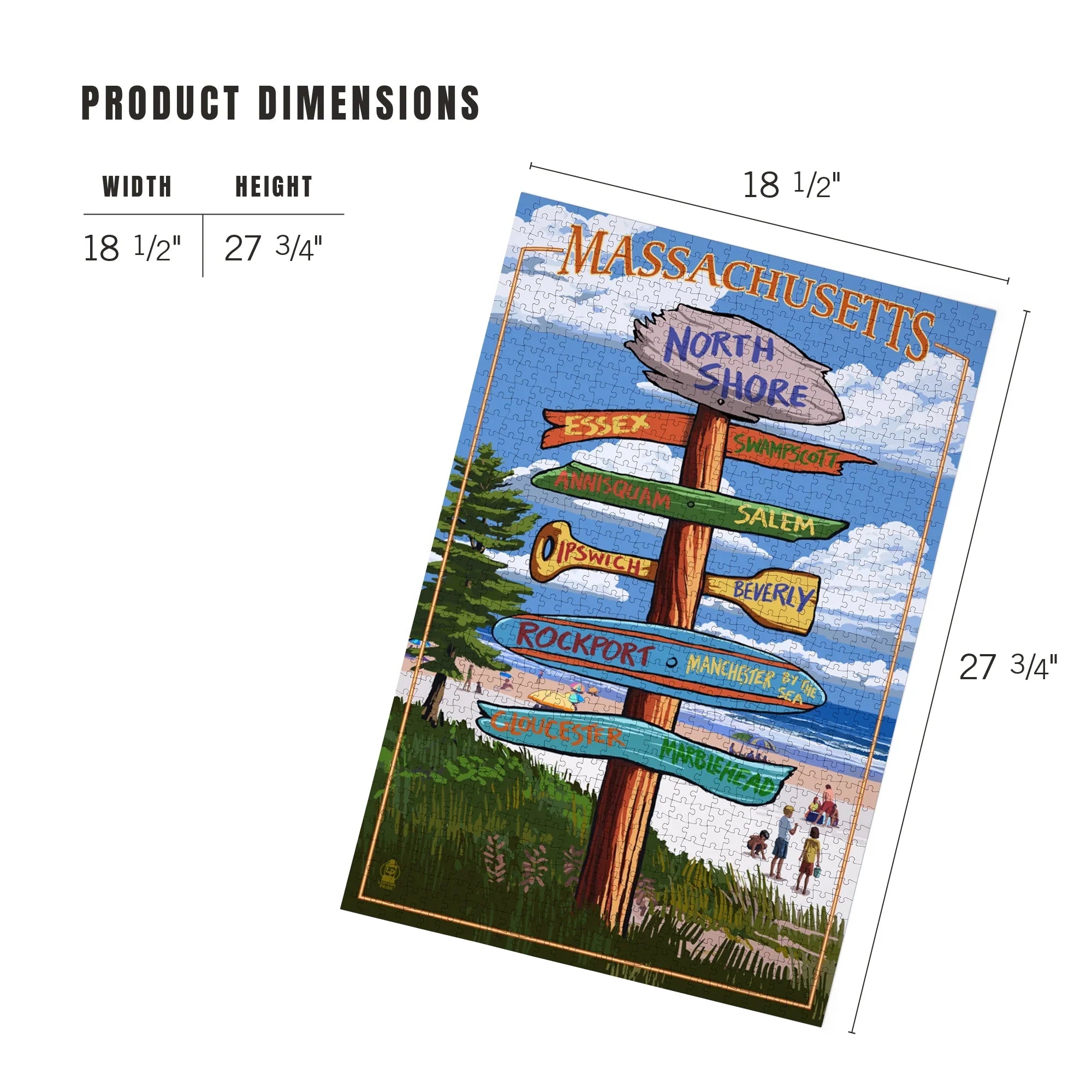 North Lantern Destinations Sign Jigsaw Puzzle, Shore, Massachusetts, 1000 Piece Press