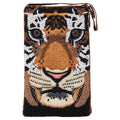 Brown Tiger Beaded Multi Club Bag Fierce Crossbody, Phone