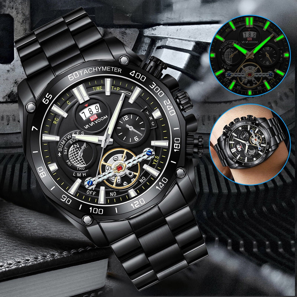 Watch Men's Luxury Quartz Steel Luminous Waterproof Classic Stainless Wristwatch