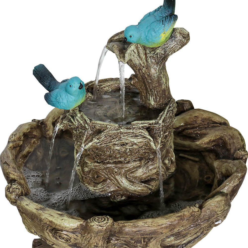 liquid with Stump Bird Waterfall Porch Decor Fountain 3-Tier Garden Bath Freestanding Patio Yard exterior Pump for Patio Fountain exterior liquid Patio Fountain Like Birds Fountain