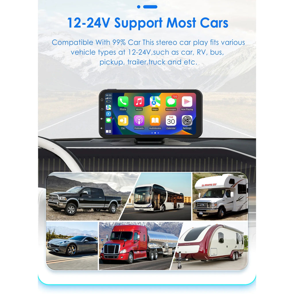 Audio 360° 6.25" Wireless Support Bluetooth Backup Camera GPS With Navigation Car Auto Stereo Receiver Carplay Radio Touchscreen Ossuret Adjustable Android