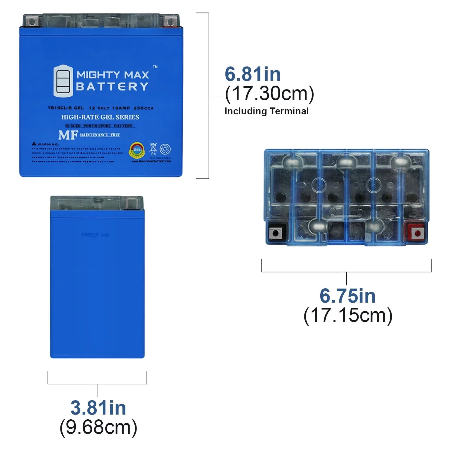 09-12 for 19AH YB16CL-B VXS, FZS, Battery 12V 1800cc GEL Yamaha VXR