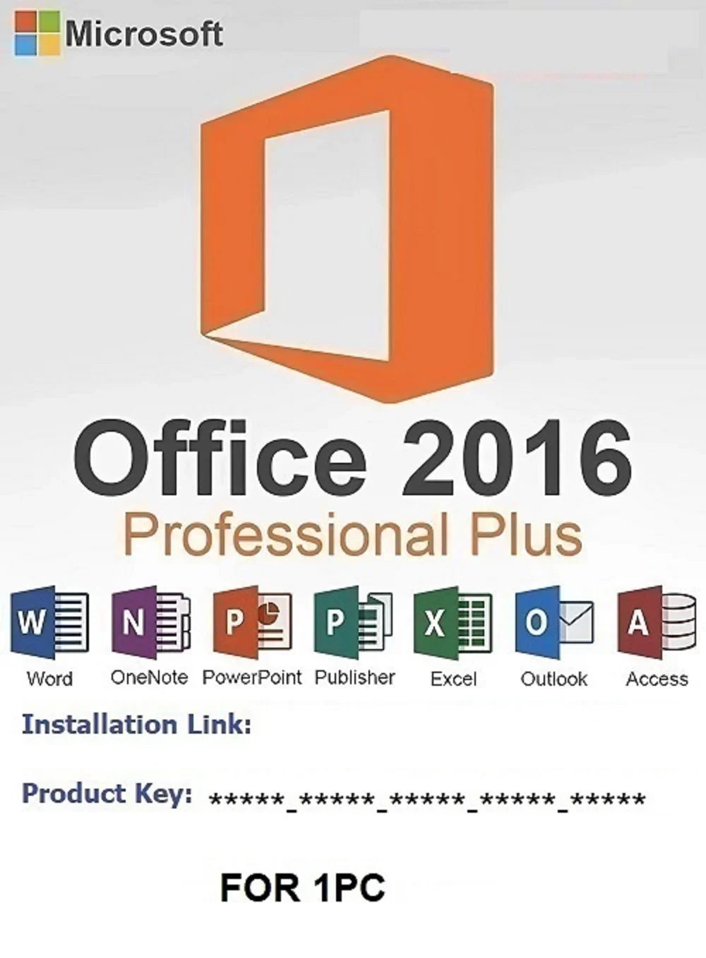 2016 card...(AUTHENTIC , SELLER) OFFICE key PRO PLUS AUTHORIZED