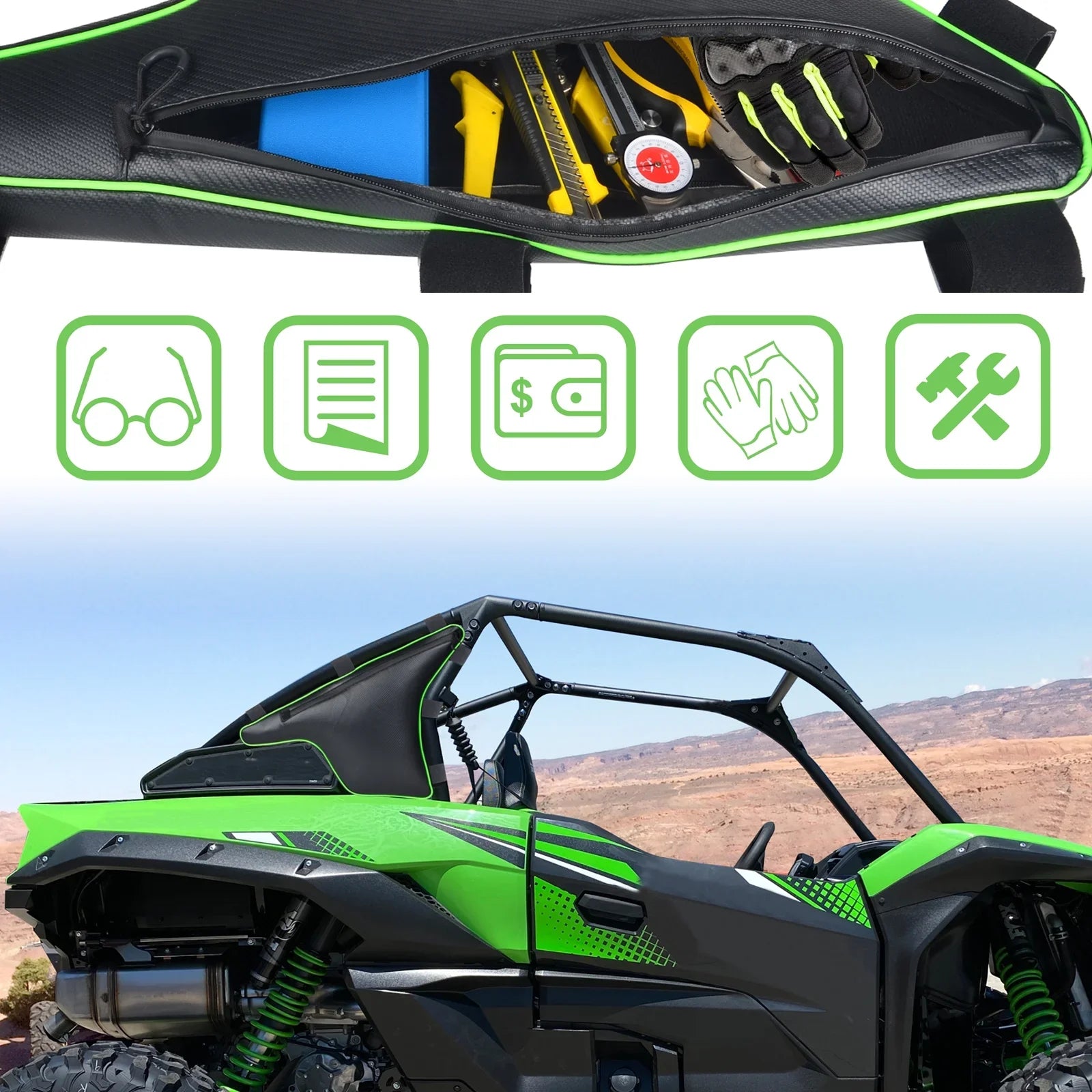for KRX Truss KRX Kawasaki 1000 2020+ Stock UTV Organzier Teryx 1000 Bag Triangle Storage Teryx Accessories