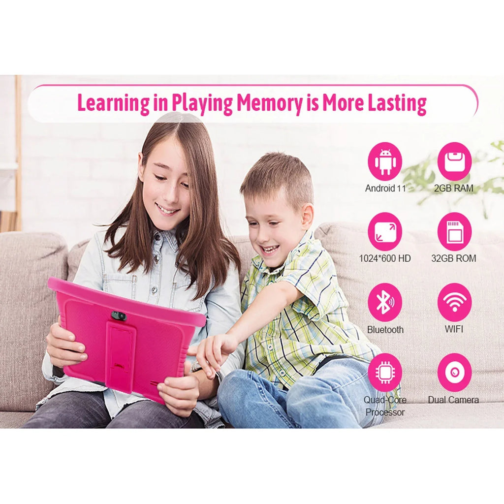 Dual Android Storage,Toddler Wifi,Parental inch Bluetooth, Play, 11 7 Tablet,32GB Learning Tablet,Antemper Camera, Kids with Control, HD Kids Pink Tablet Tablet,Kids