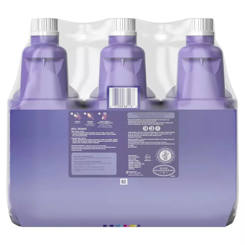 Scent, and Vanilla WetJet Multi-purpose Febreze ct./1.25L Solution, Swiffer Cleaner Comfort Lavender Floor 3