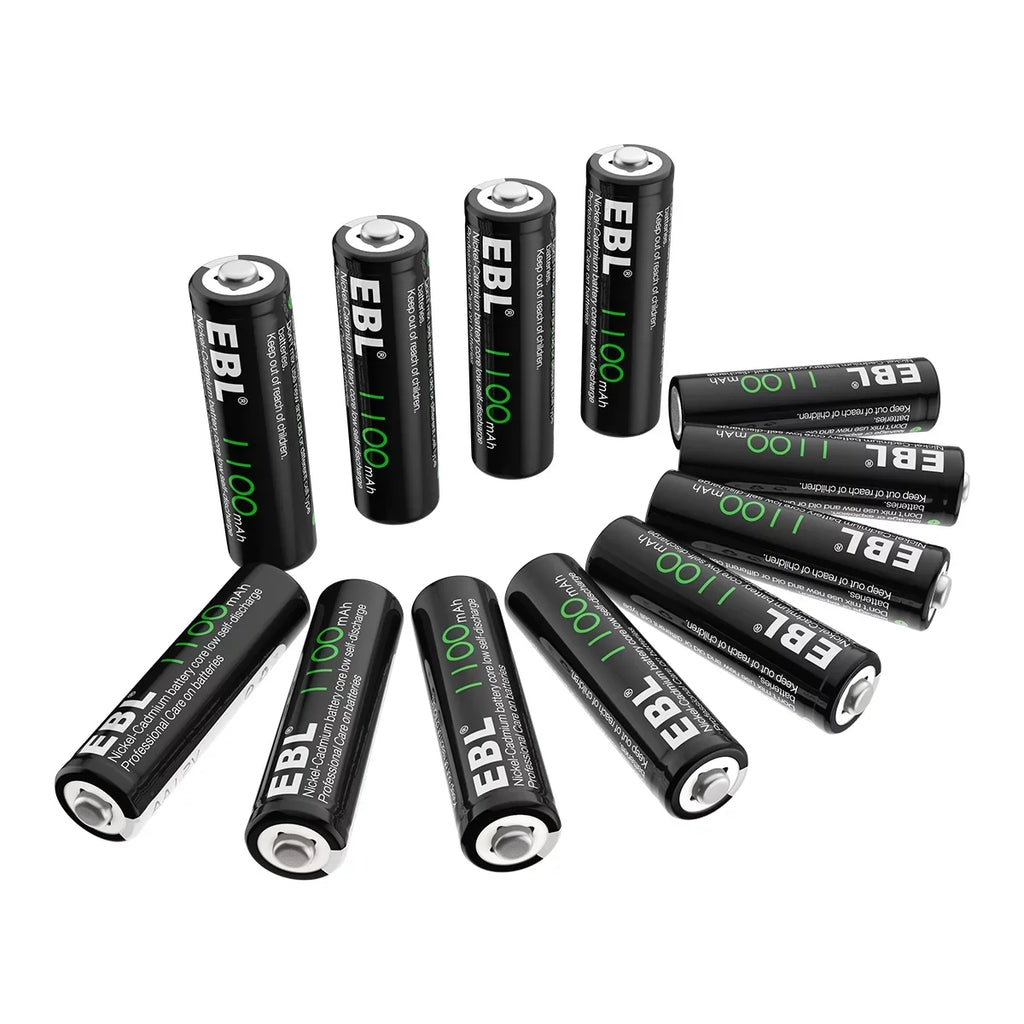 Rechargeable Solar Batteries AA 160-PCS Lights 1.2V 1100mAh NiCd Ni-Cd EBL