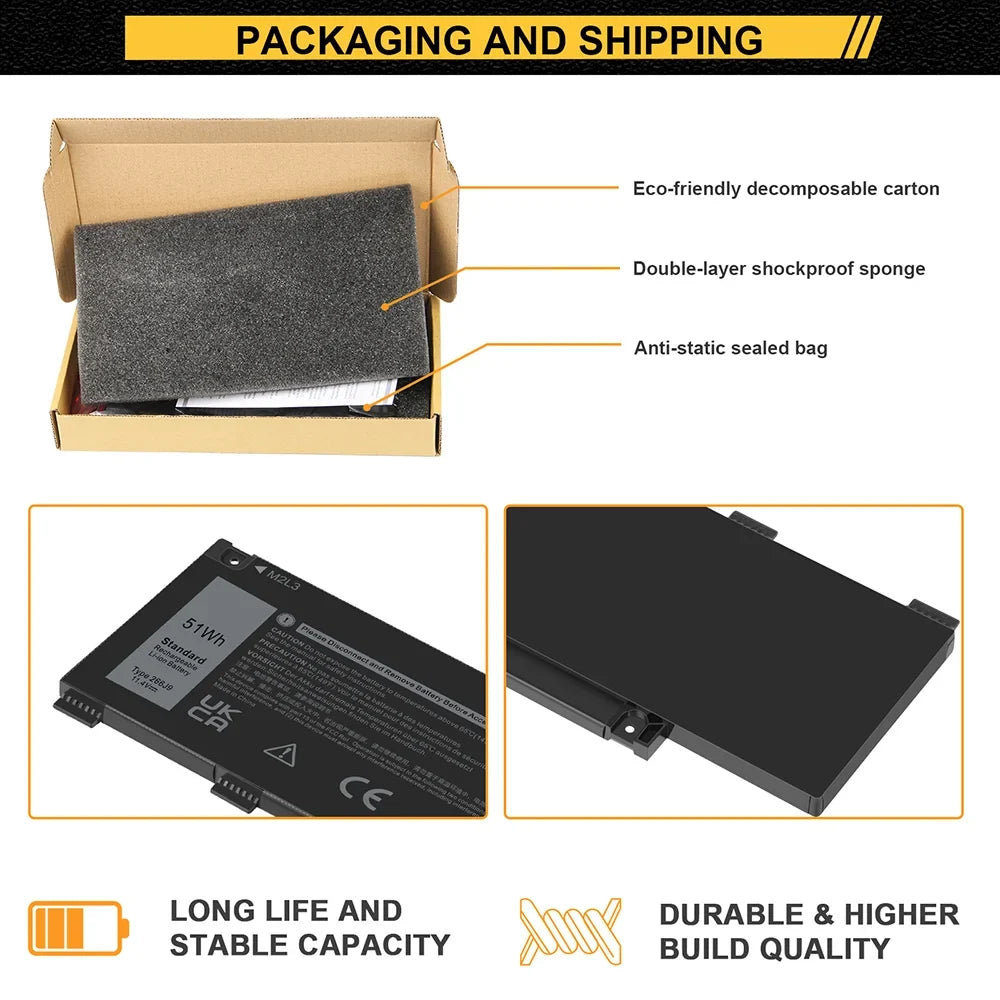 SE LI-ION FOR G3 G5 5500 4255MAH BATTERY 11.4V G5 415CG 51WH 5505 3590