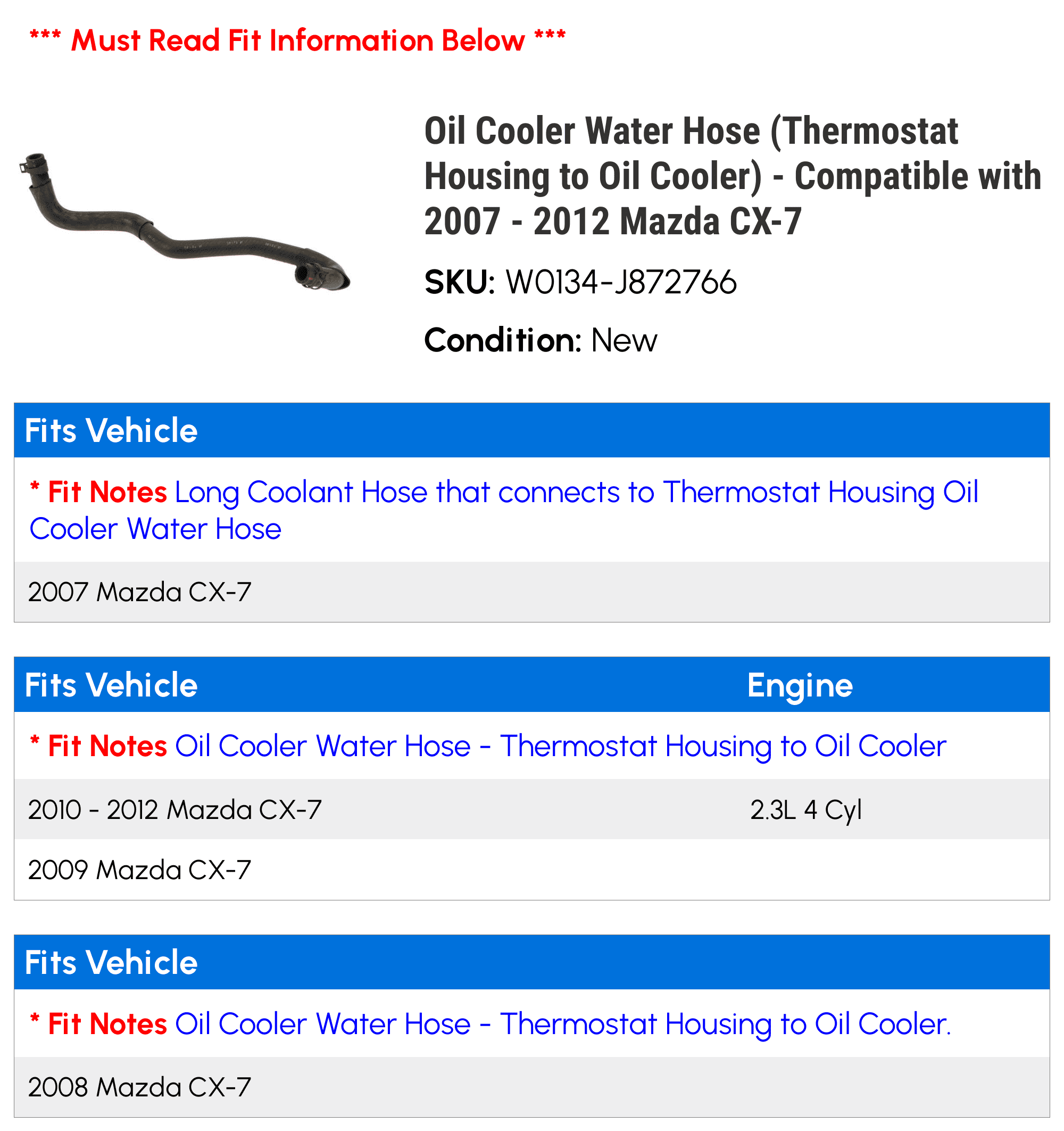 liquid with (Thermostat CX-7 Hose Housing - - 2010 Cooler 2011 Mazda 2007 Cooler) 2008 2009 Compatible 2012 to