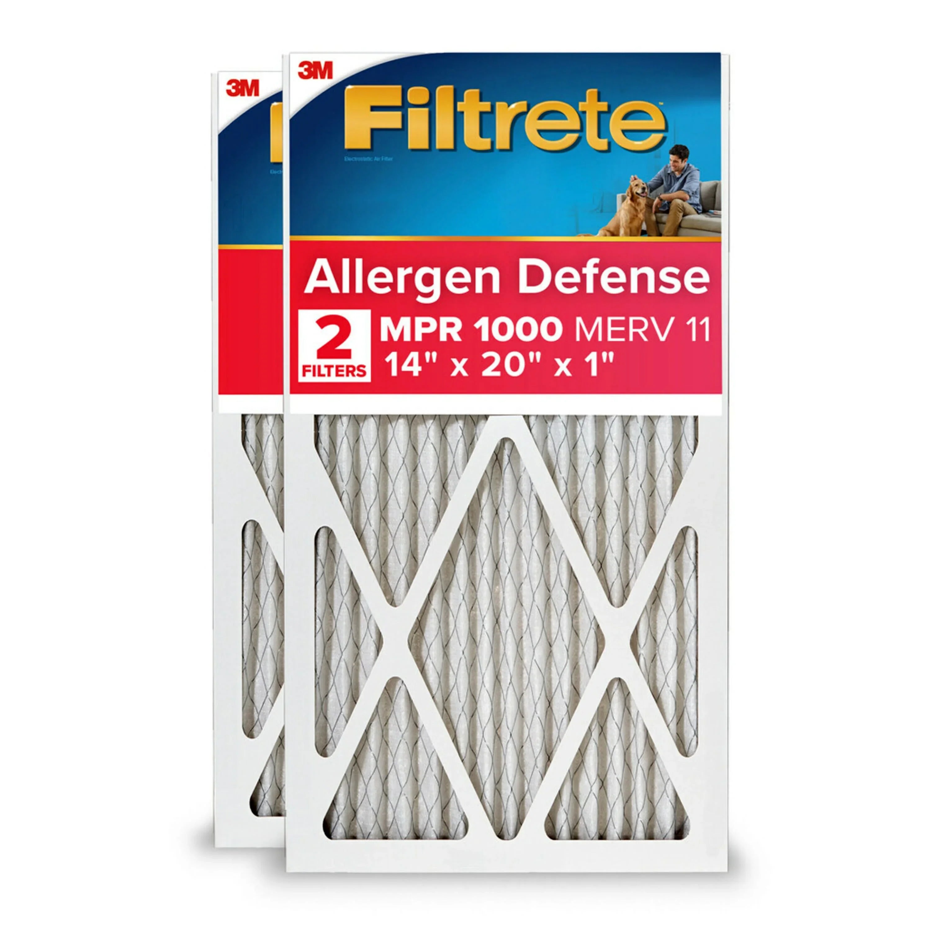 14x20x1 Filtrete 1000 11, Filters Allergen Filter, Air Defense, 2 MERV MPR
