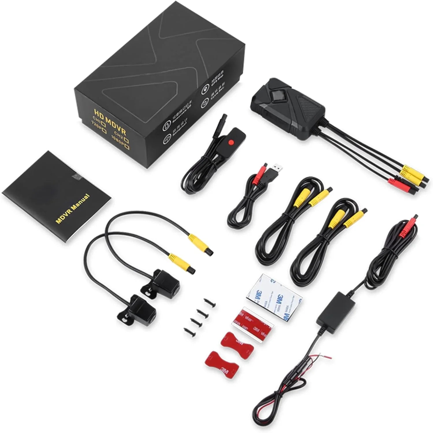 and Video 1 Recording Support 1080P+720P Accessories HD Channel 1080P) Camera Front 1MP Recording Rear (720P) Cam Motorcycle Dash Angle Camera with 120° Function (Only Wide AHD Motorcycle