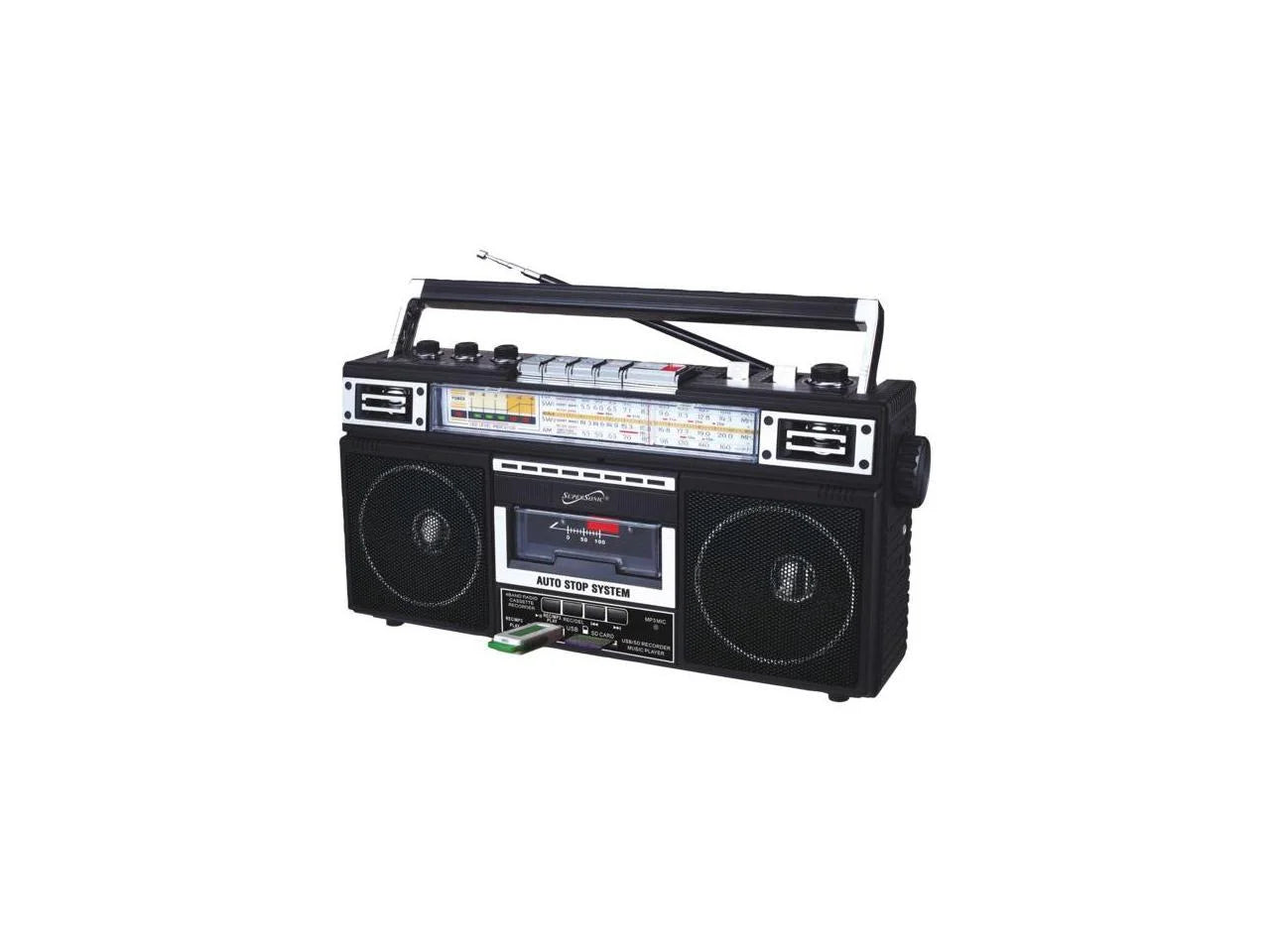 Black, SC-3201BT-BK Radio, Supersonic AM/FM Portable