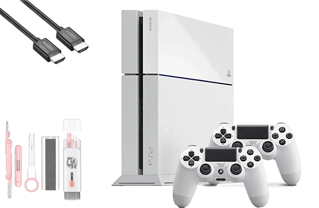 New White Controller Cleaning Gaming 500GB Bundle 4 Kit AXTION BOLT Like Console with HDMI Cable 2 PlayStation