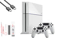 New White Controller Cleaning Gaming 500GB Bundle 4 Kit AXTION BOLT Like Console with HDMI Cable 2 PlayStation