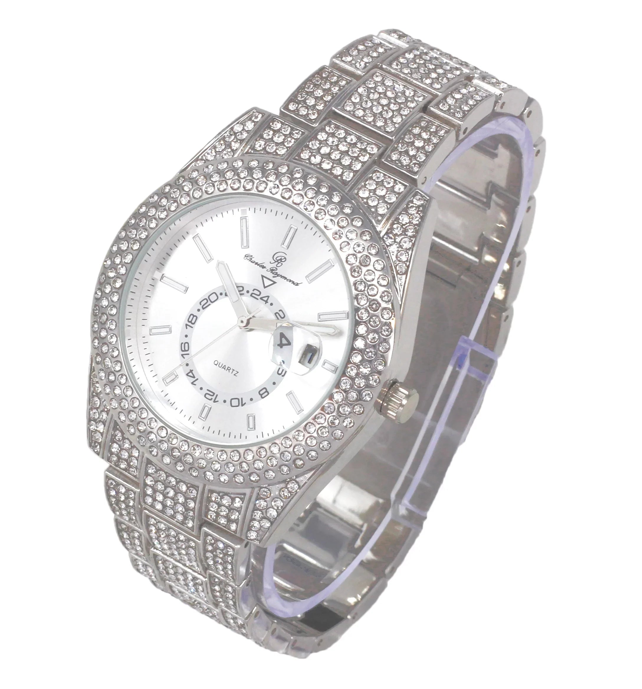 Zag Band Sets Silver - Raymond Necklace with on Trim Wristwatch Iced Hip Bling'ed Charles Matching Looks and Sets - with Blinged Necklace Zig Out Rolly Out Hop Blast! Out ZZ Ice