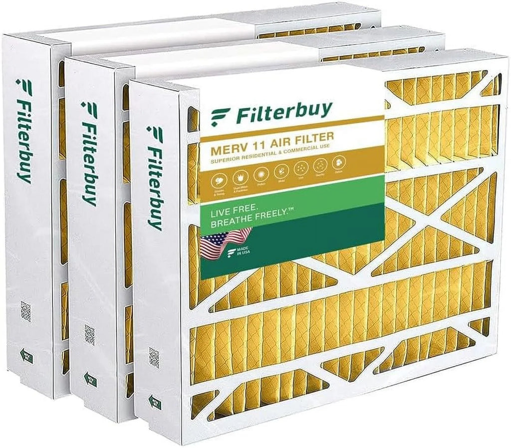Furnace 11 MERV FILXXCAR0024 Pleated Filters 24x25x5 AC HVAC (3-Pack) Carrier for Filterbuy Air