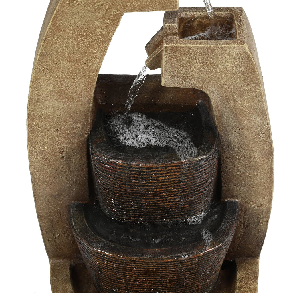 exterior Modern Fountain HomeStock Brown Cottage With Light Sculpture Cement Led Country