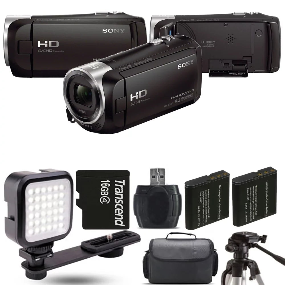 '- Extra Battery Kit HD Handycam LED + + 16GB HDR-CX405