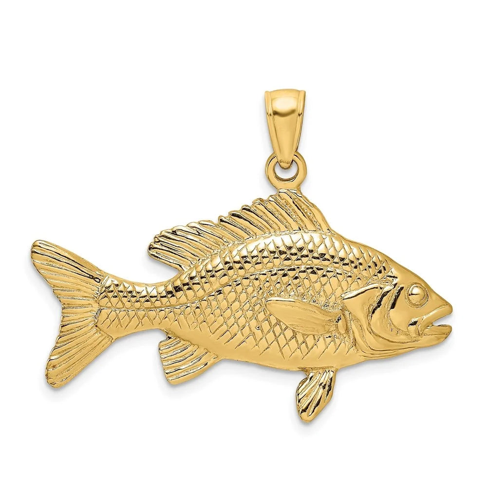 mm) Women (L Gold - 3-D 19 Red Yellow for 14k mm, W Snapper - Fish Charm Auriga 34.6 Textured